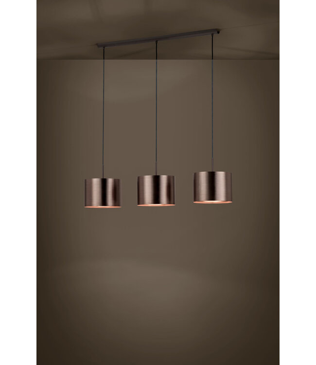 Eglo Hanglamp Saganto 3L – Bruin met koper – Klassiek & modern design – Eglo