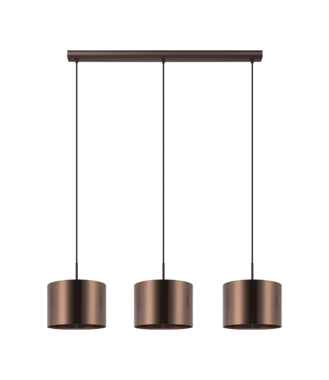Eglo Hanglamp Saganto 3L – Bruin met koper – Klassiek & modern design – Eglo