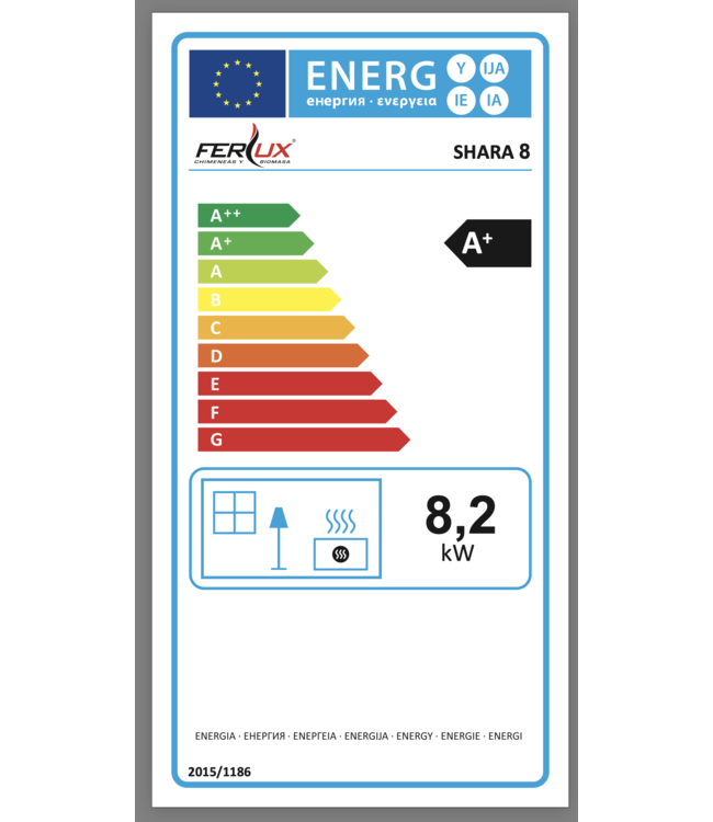 Ferlux Ferlux Pelletkachel Shara 8 kW Zwart – Stille, krachtige verwarming met strak design