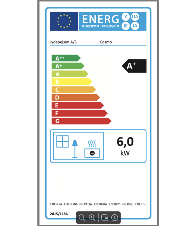 Jydepejsen Jydepejsen Cosmo 1147 Speksteen Zwart – Houtkachel met warmteopslag en hoog rendement