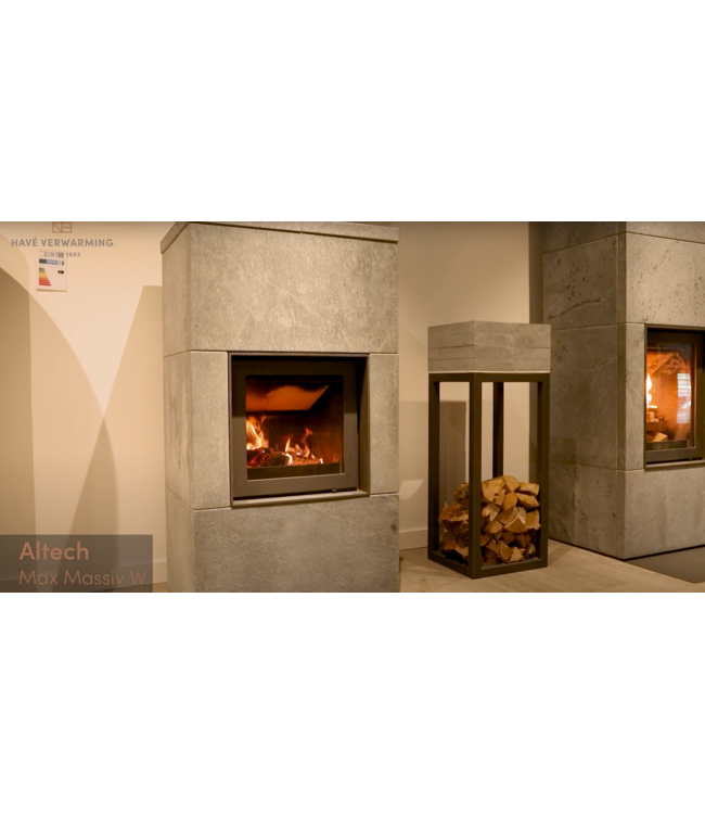 Altech Altech Max Massiv W Antraciet Speksteen Nature – Massieve speksteenkachel met maximale warmteopslag