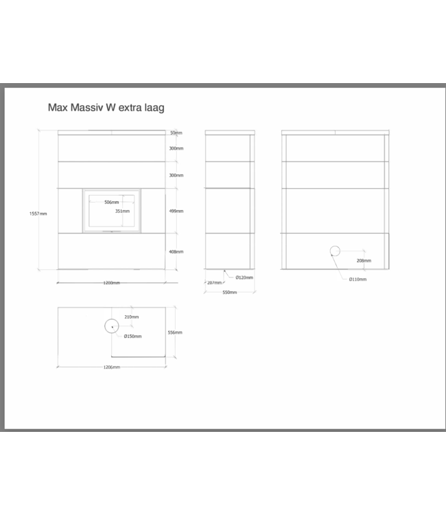 Altech Altech Max Massiv W Antraciet Speksteen Nature – Massieve speksteenkachel met maximale warmteopslag