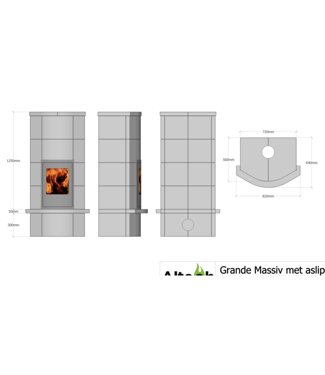 Altech Altech Massiv (5 lagen) Houtkachel – Massieve speksteenkachel met unieke warmteopslag