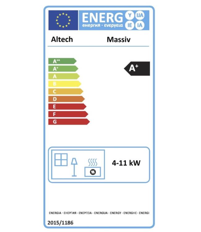 Altech Altech Massiv Klein (4 lagen) Houtkachel – Compacte massieve speksteenkachel met langdurige warmteopslag