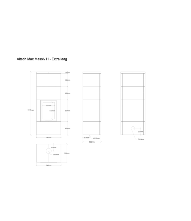 Altech Altech Max Massiv H Houtkachel Antraciet Speksteen – Massieve speksteenkachel met uitbreidingsopties