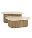 Rispens Salontafelset Romano – Set van 2 driehoekige tafels met keramisch blad in travertin look