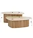 Rispens Salontafelset Romano – Set van 2 driehoekige tafels met keramisch blad in travertin look