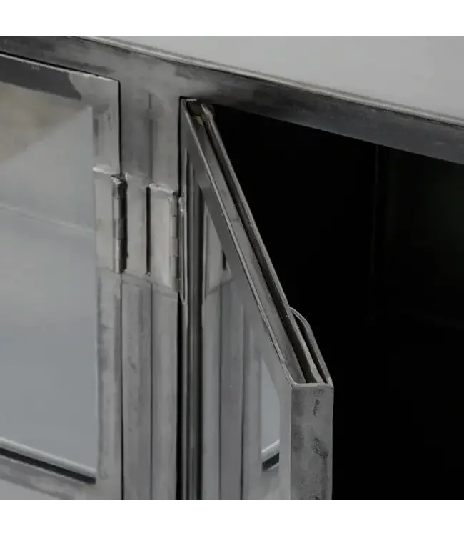 Rispens Dressoir Rift Metal – 4 glazen deuren – Industrieel metalen dressoir met modern design