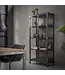 Rispens Vitrinekast Rift Metal – 2 glazen deuren – Industrieel design in gun metal