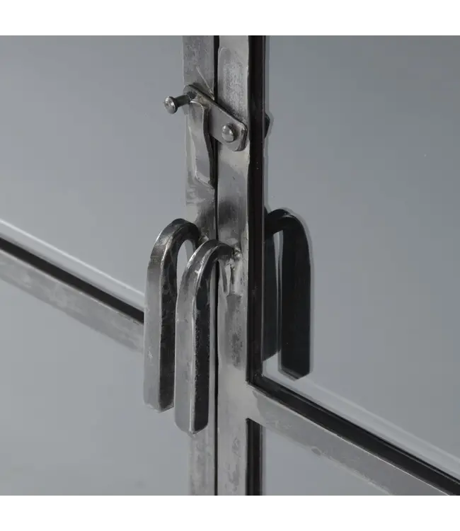 Rispens Vitrinekast Rift Metal – 2 glazen deuren – Industrieel design in gun metal