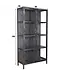 Rispens Vitrinekast Rift Metal – 2 glazen deuren – Industrieel design in gun metal