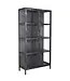 Rispens Vitrinekast Rift Metal – 2 glazen deuren – Industrieel design in gun metal