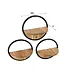 Rispens Wandschap Round – Set van 3 ronde wandplanken van acaciahout en metaal
