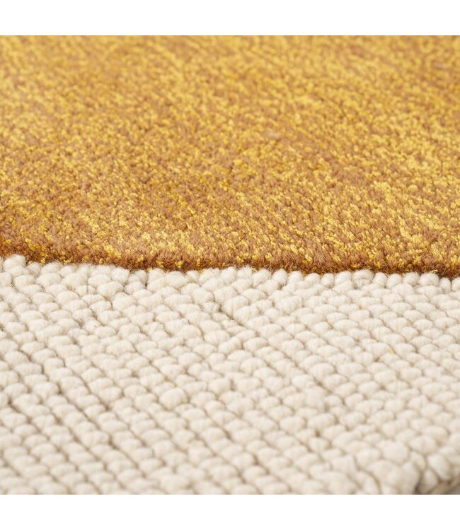 By-Boo Vloerkleed Kazi Mustard – 190 x 290 cm – Warm mosterdgeel kleed met moderne uitstraling