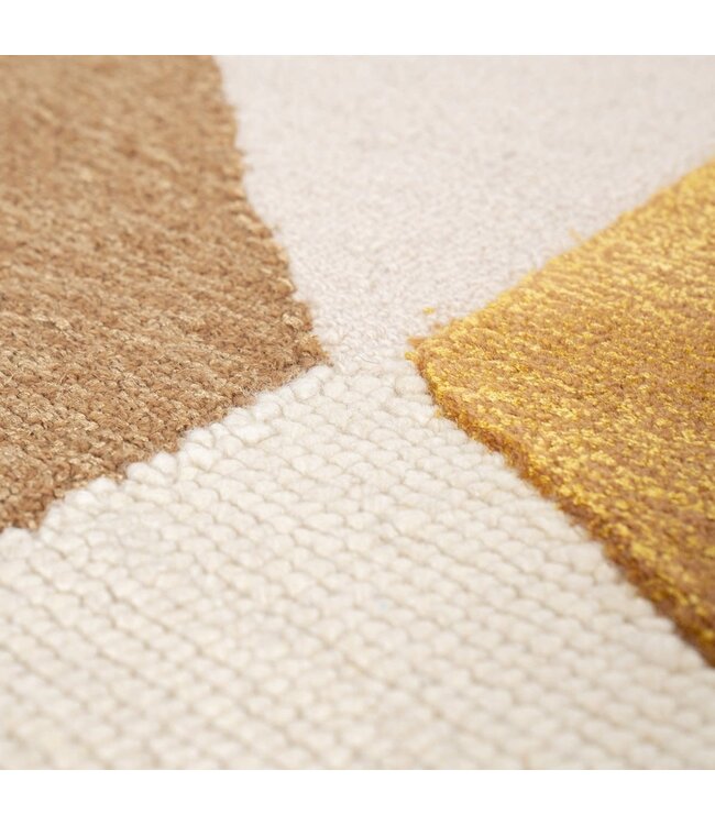 By-Boo Vloerkleed Kazi Mustard – 190 x 290 cm – Warm mosterdgeel kleed met moderne uitstraling