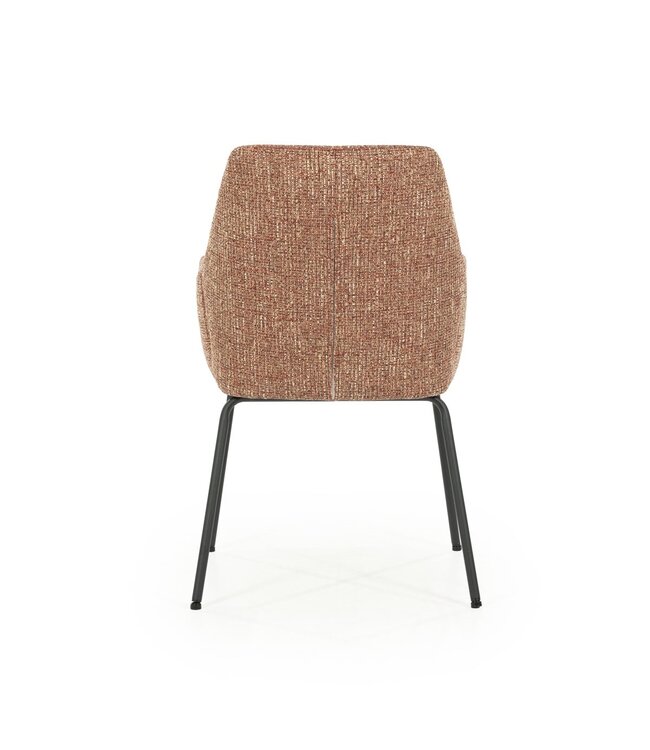 Eleonora Eetkamerstoel Indy – Rood Donna – Met armleuningen en metalen onderstel – Eleonora