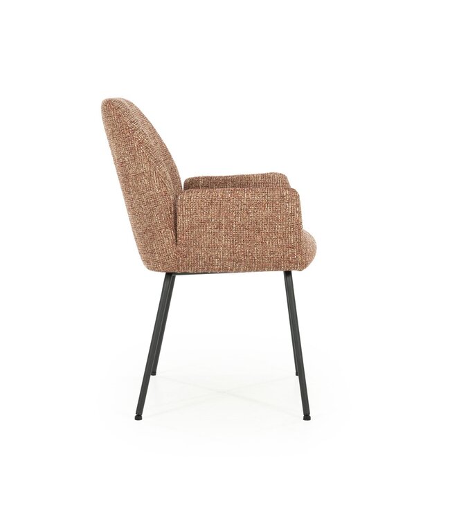 Eleonora Eetkamerstoel Indy – Rood Donna – Met armleuningen en metalen onderstel – Eleonora