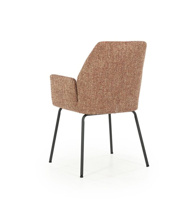 Eleonora Eetkamerstoel Indy – Rood Donna – Met armleuningen en metalen onderstel – Eleonora