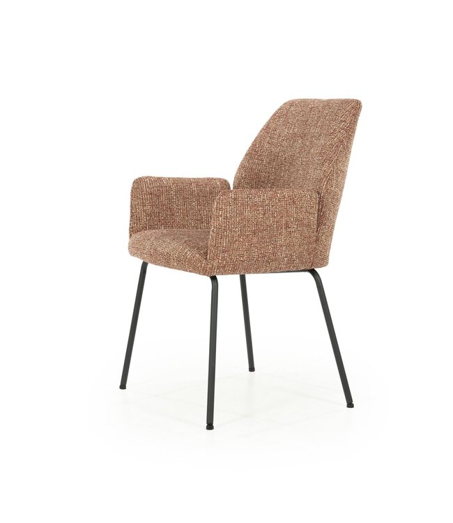 Eleonora Eetkamerstoel Indy – Rood Donna – Met armleuningen en metalen onderstel – Eleonora