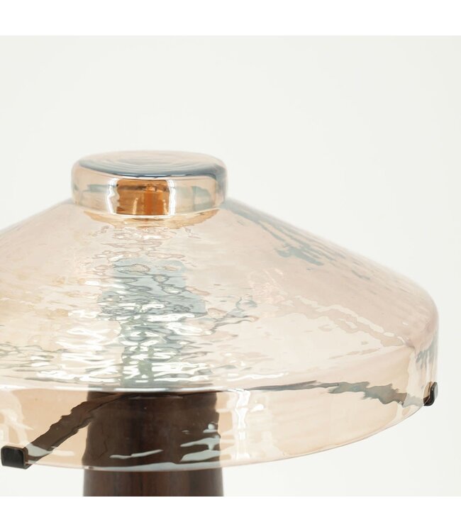 By-Boo Tafellamp Dome – By-Boo – Hout & ijzer – 30x30x34,5 cm – Stoer en sfeervol