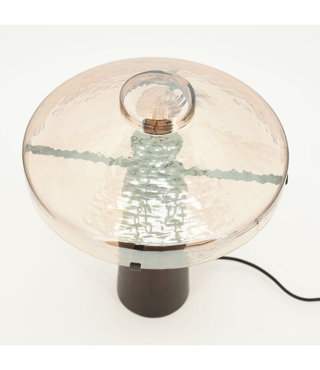 By-Boo Tafellamp Dome – By-Boo – Hout & ijzer – 30x30x34,5 cm – Stoer en sfeervol