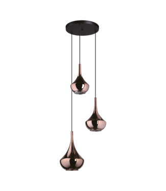 Eglo Hanglamp Almoster staal zwart / glas gestoomd koperkleuren