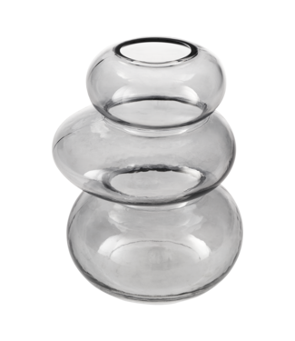 Eglo Living Vaas Shiwuxi  Glas grijs transparant 18,8 cm hoog Sculpturale vorm