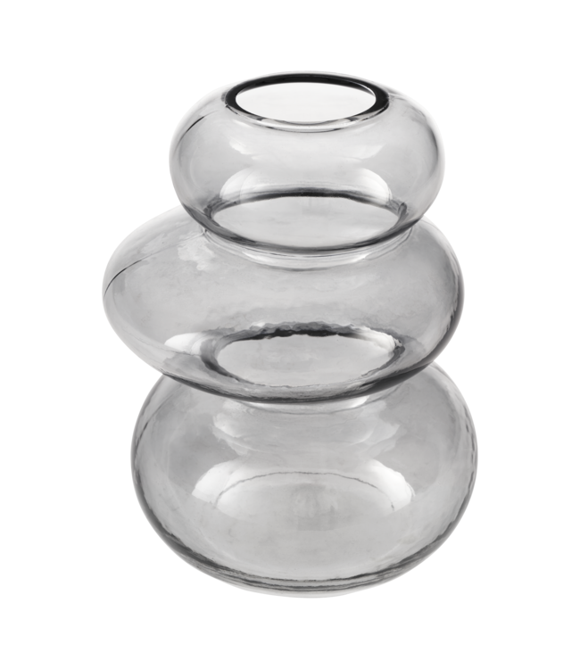 Eglo Living Vaas Shiwuxi – EGLO – Glas grijs transparant – 18,8 cm hoog – Sculpturale vorm