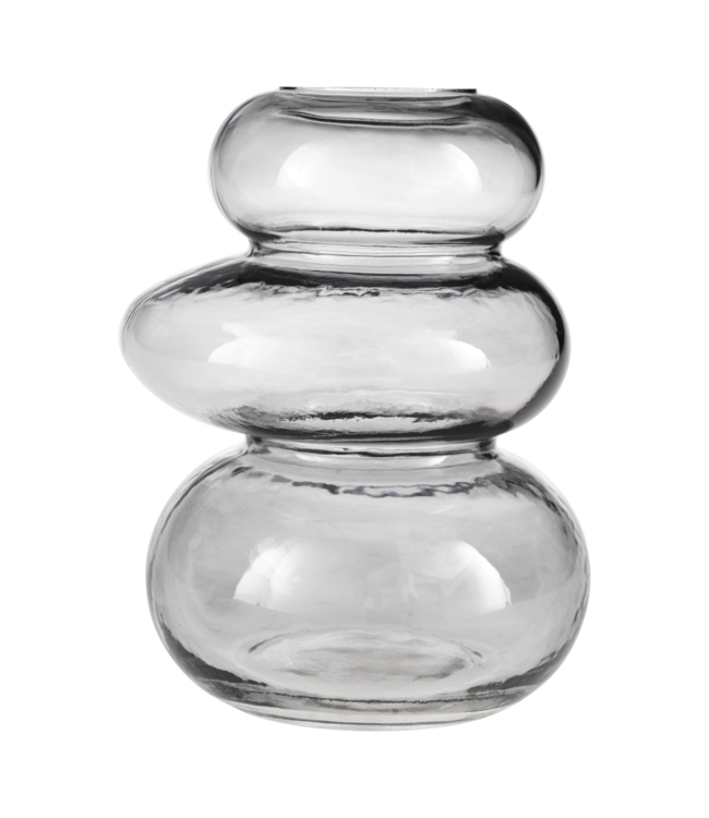 Eglo Living Vaas Shiwuxi – EGLO – Glas grijs transparant – 18,8 cm hoog – Sculpturale vorm