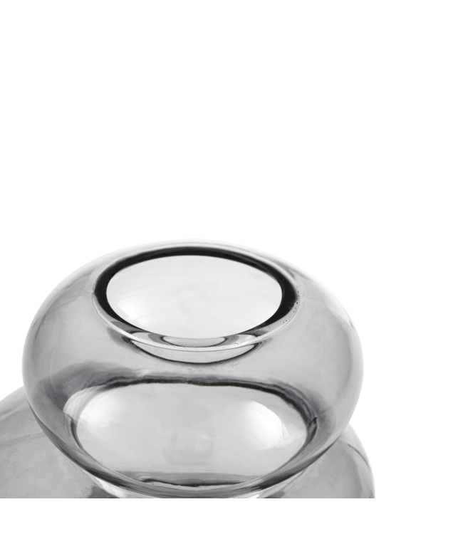 Eglo Living Vaas Shiwuxi – EGLO – Glas grijs transparant – 18,8 cm hoog – Sculpturale vorm