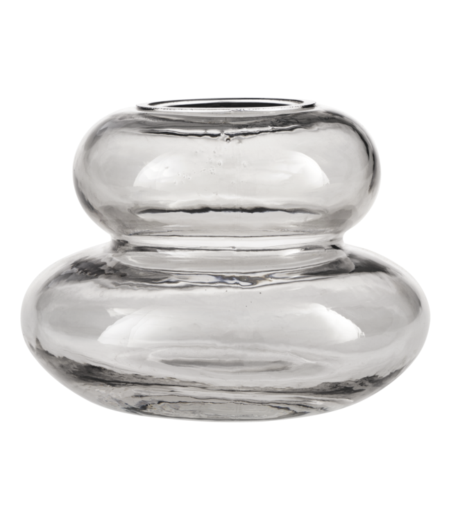 Eglo Living Vaas Shiwuxi – EGLO – Grijs transparant glas – 13,5 cm Ø – 10 cm hoog – Designobject