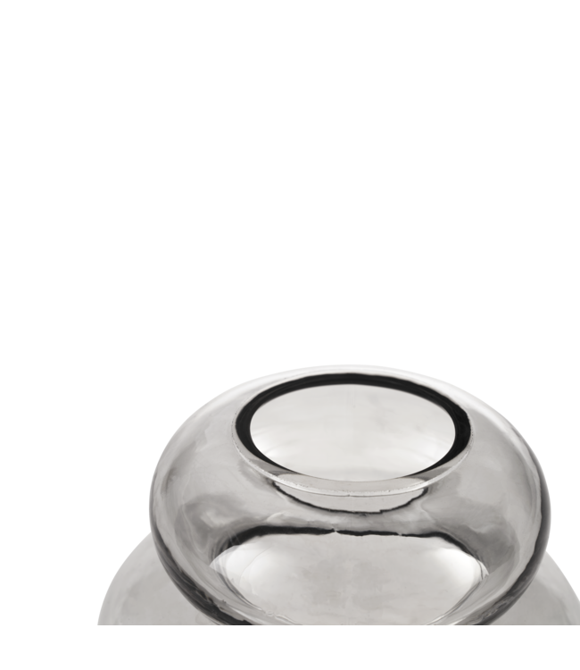 Eglo Living Vaas Shiwuxi – EGLO – Grijs transparant glas – 13,5 cm Ø – 10 cm hoog – Designobject