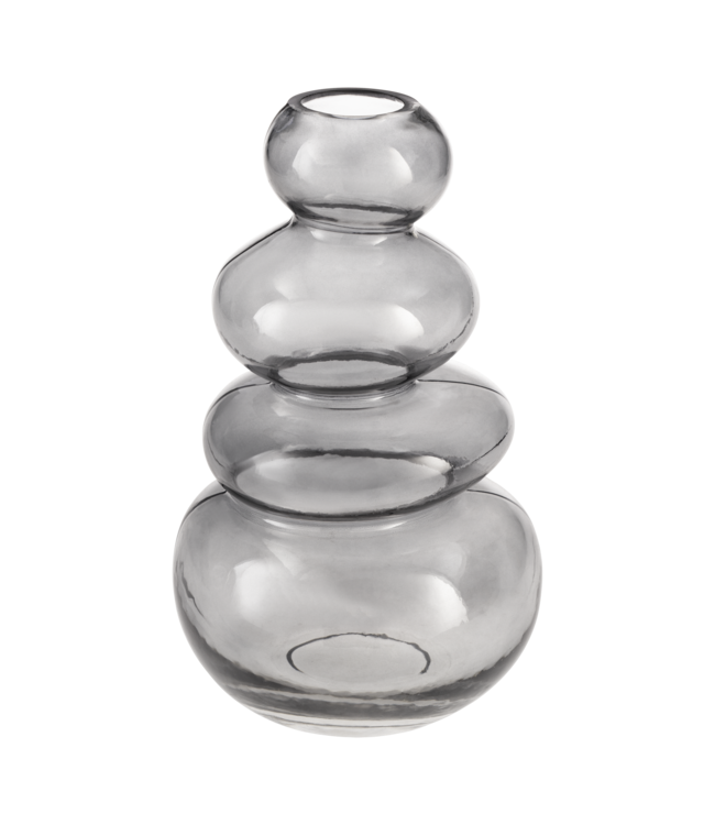 Eglo Living Vaas Shiwuxi Grijs – EGLO – Sculpturale vaas van glas – 26,5 cm hoog – Modern design