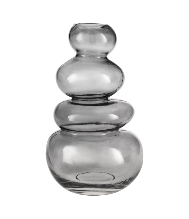 Eglo Living Vaas Shiwuxi Grijs – EGLO – Sculpturale vaas van glas – 26,5 cm hoog – Modern design