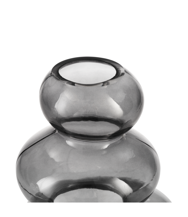 Eglo Living Vaas Shiwuxi Grijs – EGLO – Sculpturale vaas van glas – 26,5 cm hoog – Modern design