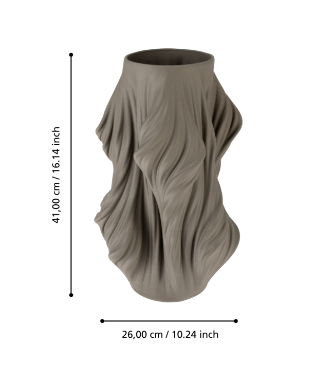 Eglo Living Vaas Hongmao – EGLO – Keramiek bruin – 41 cm hoog – Decoratieve vloer- of tafelvaas