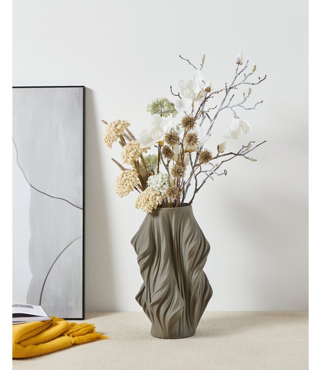 Eglo Living Vaas Hongmao – EGLO – Keramiek bruin – 41 cm hoog – Decoratieve vloer- of tafelvaas