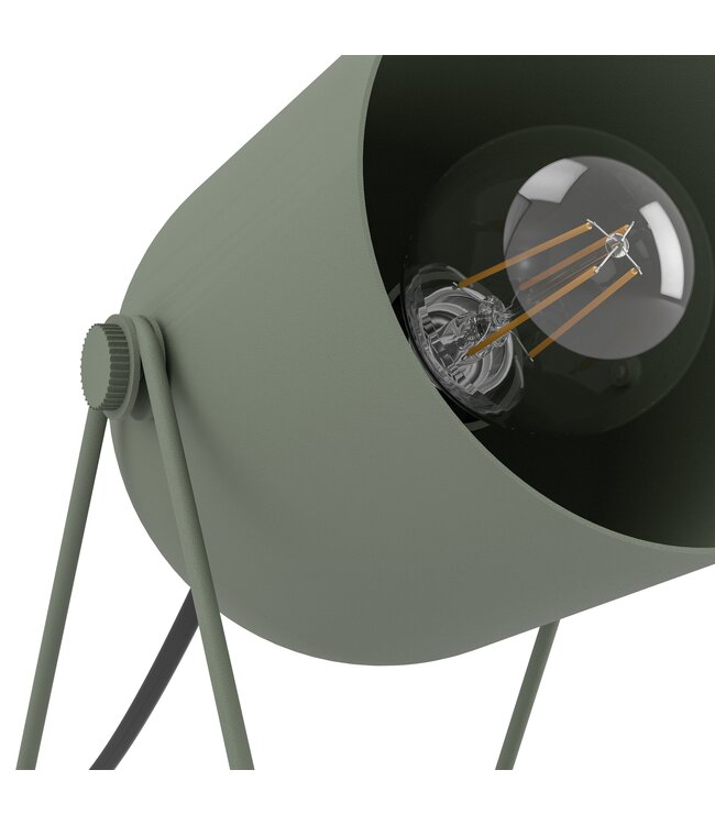 Eglo Tafellamp Tilston Groen – EGLO – Metalen tafellamp met verstelbare kap – E14 fitting