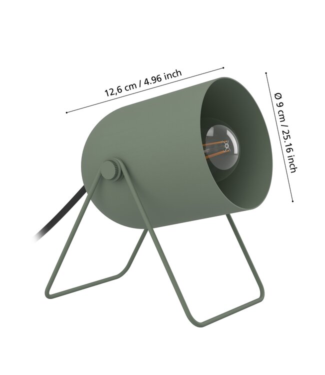 Eglo Tafellamp Tilston Groen – EGLO – Metalen tafellamp met verstelbare kap – E14 fitting