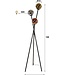 Rispens Vloerlamp Molecule 3L – Mix van chroom, goud en koper glas – 169 cm hoog