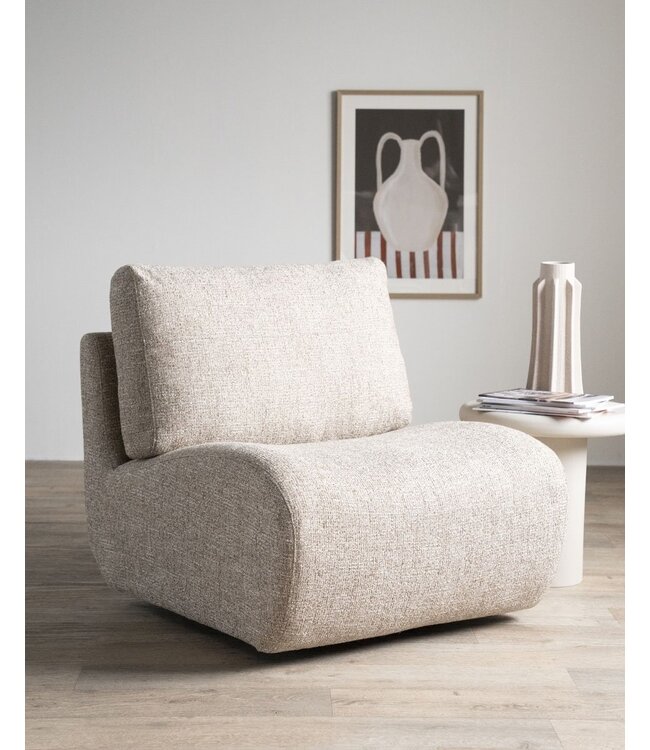 Eleonora Fauteuil Lucia – Draaibaar – Bruin Donna stof – Eleonora – 81x94x82 cm