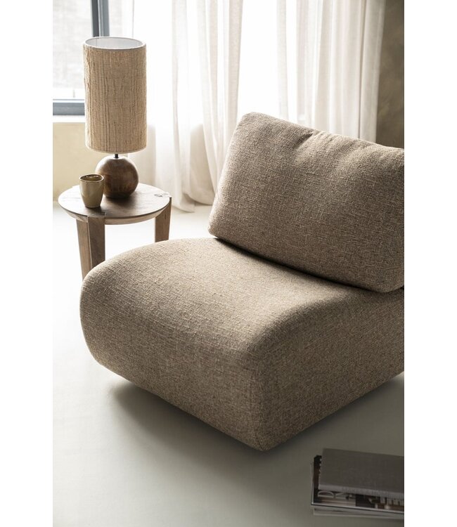 Eleonora Fauteuil Lucia – Draaibaar – Bruin Donna stof – Eleonora – 81x94x82 cm