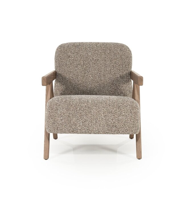 Eleonora Fauteuil Francis – Taupe Flou stof – Eleonora – Essenhout – 68x82x80 cm
