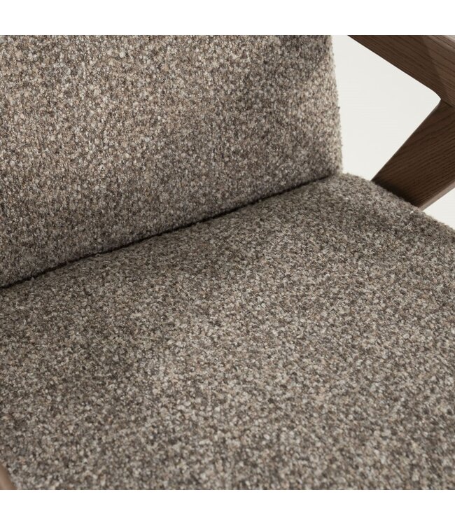 Eleonora Fauteuil Francis – Taupe Flou stof – Eleonora – Essenhout – 68x82x80 cm