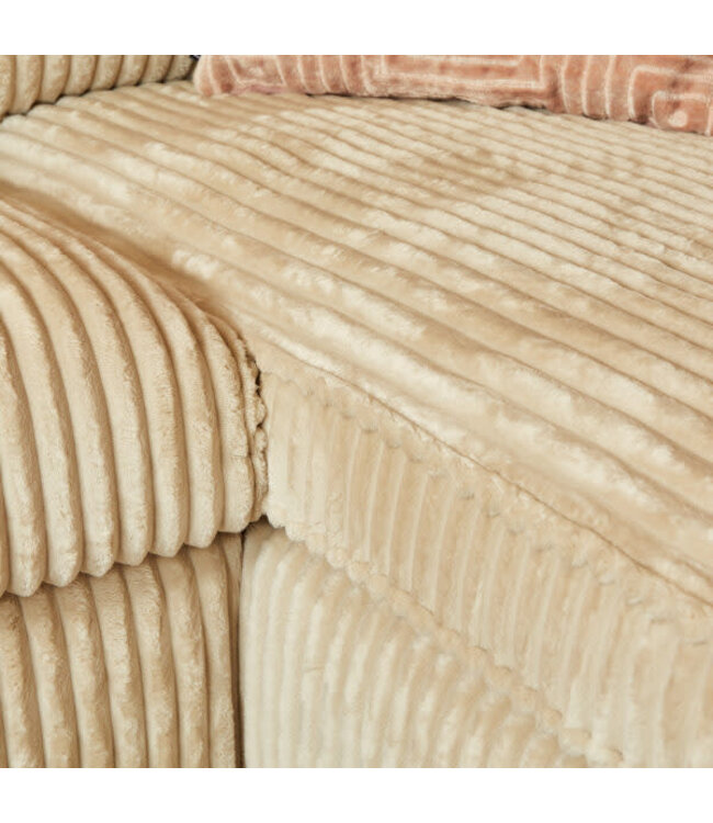 Starfurn Sofa Teddy U-bank – Beige Tilia 03 – Divan links + 2,5-zits + Lounge rechts – 372 cm breed