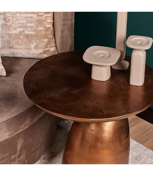 Starfurn Bijzettafel Jarah – Aluminium – Ø55 cm – Koper Goud Finish – Elegant en opvallend