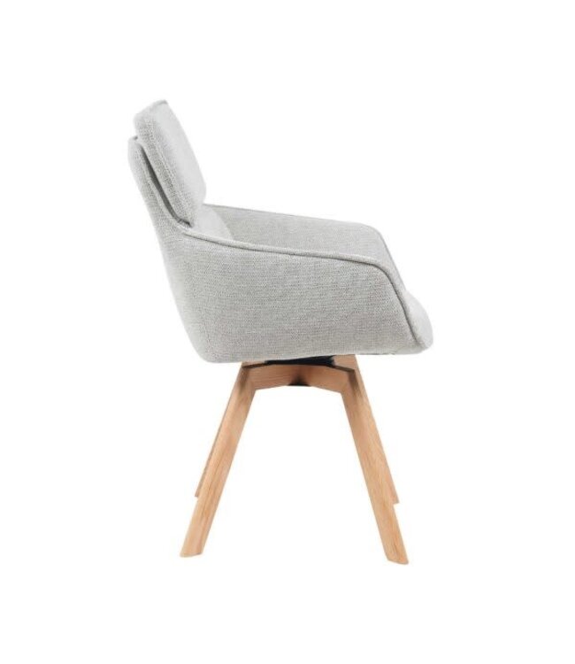 Starfurn Eetkamerstoel Jona – Taupe – Draaibaar 180° – Met Armleuningen – Moderne Look