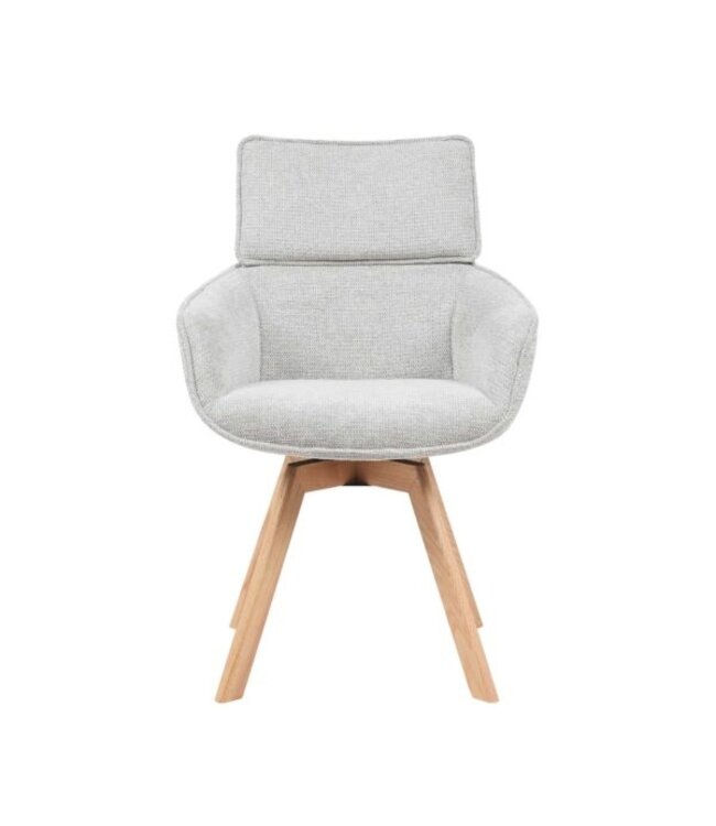 Starfurn Eetkamerstoel Jona – Taupe – Draaibaar 180° – Met Armleuningen – Moderne Look