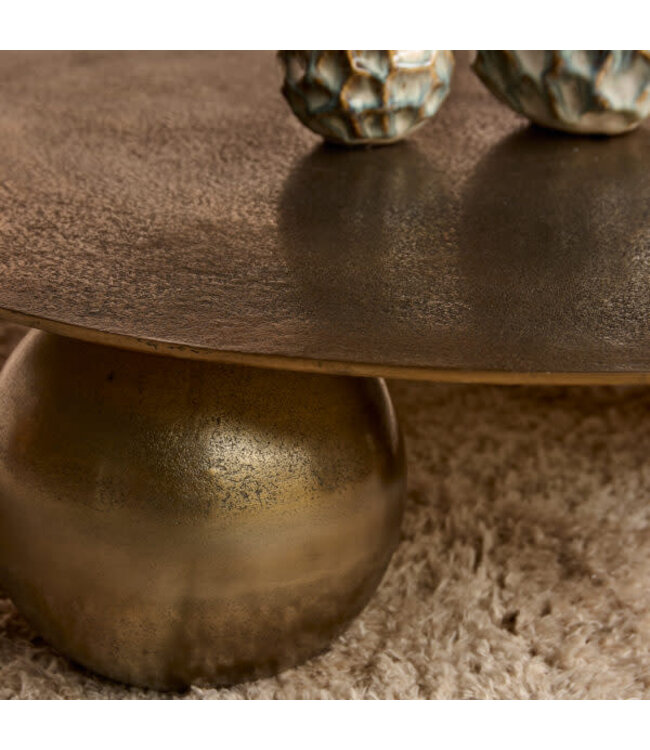 Starfurn Salontafel Ziva Gold – Ø90 cm – Aluminium – Laag Model