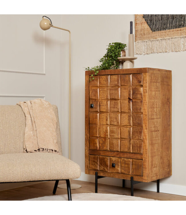 Starfurn Kabinet kastje Brandy – 60 cm breed – Mangohout met lade en deur